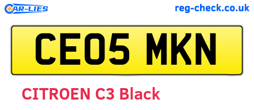 CE05MKN are the vehicle registration plates.