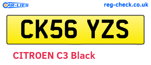 CK56YZS are the vehicle registration plates.