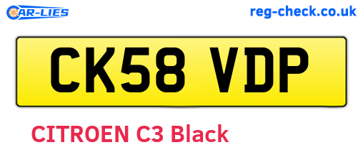 CK58VDP are the vehicle registration plates.