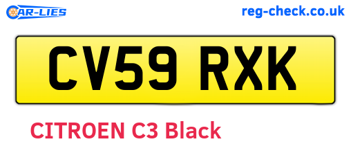 CV59RXK are the vehicle registration plates.