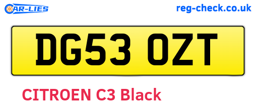 DG53OZT are the vehicle registration plates.