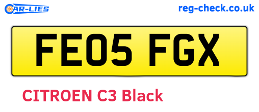 FE05FGX are the vehicle registration plates.