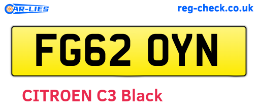 FG62OYN are the vehicle registration plates.