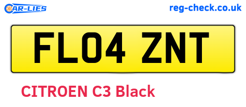 FL04ZNT are the vehicle registration plates.