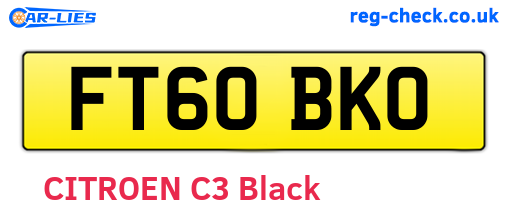 FT60BKO are the vehicle registration plates.