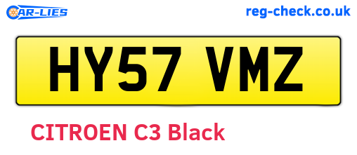 HY57VMZ are the vehicle registration plates.