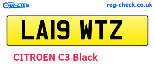LA19WTZ are the vehicle registration plates.