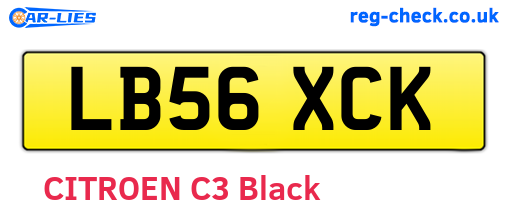LB56XCK are the vehicle registration plates.