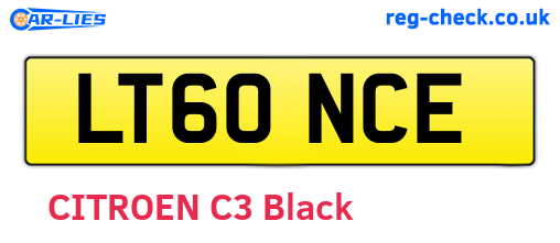 LT60NCE are the vehicle registration plates.