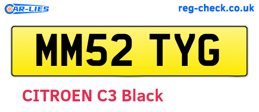 MM52TYG are the vehicle registration plates.