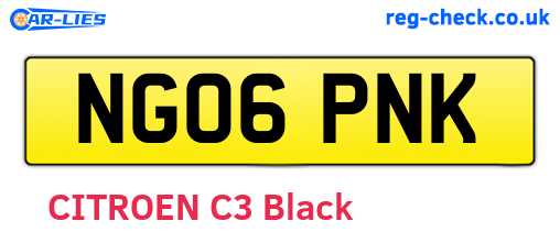 NG06PNK are the vehicle registration plates.