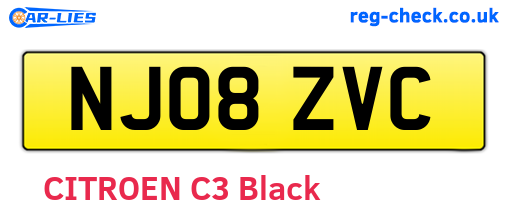 NJ08ZVC are the vehicle registration plates.