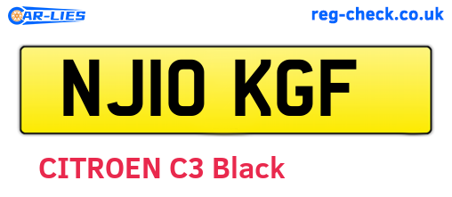 NJ10KGF are the vehicle registration plates.