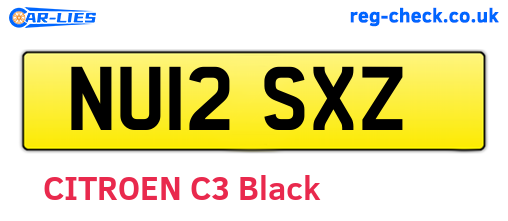 NU12SXZ are the vehicle registration plates.