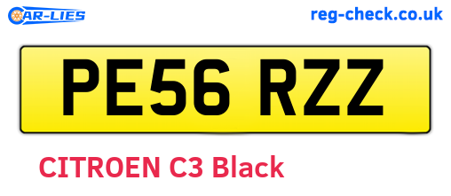 PE56RZZ are the vehicle registration plates.