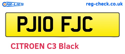 PJ10FJC are the vehicle registration plates.