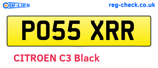 PO55XRR are the vehicle registration plates.