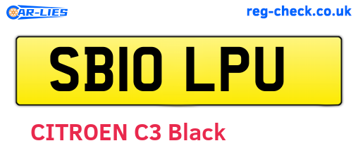 SB10LPU are the vehicle registration plates.
