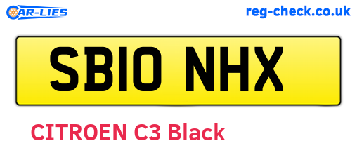SB10NHX are the vehicle registration plates.