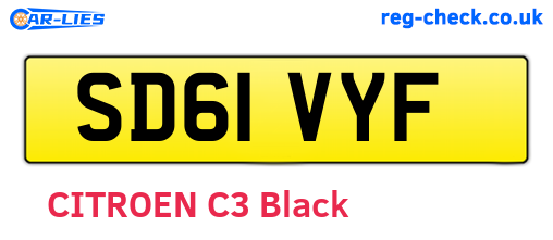 SD61VYF are the vehicle registration plates.