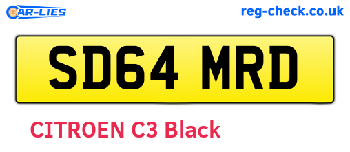 SD64MRD are the vehicle registration plates.
