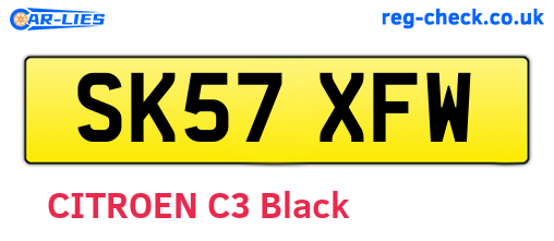 SK57XFW are the vehicle registration plates.