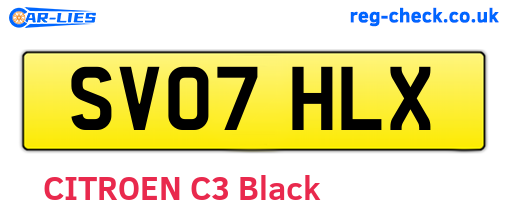 SV07HLX are the vehicle registration plates.