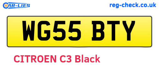 WG55BTY are the vehicle registration plates.