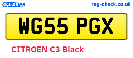 WG55PGX are the vehicle registration plates.