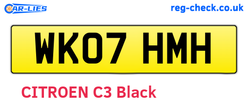 WK07HMH are the vehicle registration plates.