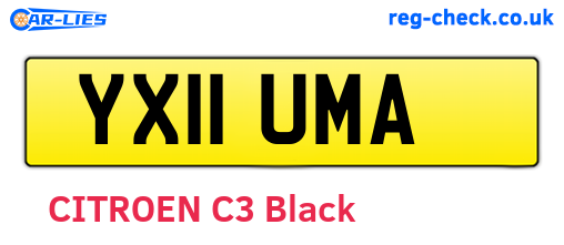 YX11UMA are the vehicle registration plates.