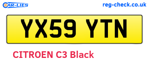 YX59YTN are the vehicle registration plates.