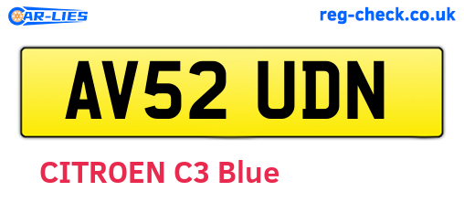 AV52UDN are the vehicle registration plates.
