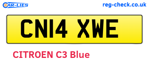 CN14XWE are the vehicle registration plates.
