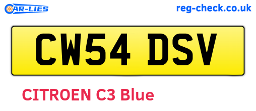 CW54DSV are the vehicle registration plates.