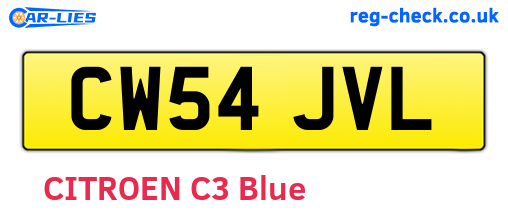 CW54JVL are the vehicle registration plates.