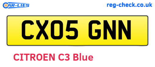CX05GNN are the vehicle registration plates.