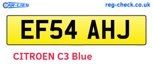 EF54AHJ are the vehicle registration plates.