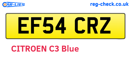 EF54CRZ are the vehicle registration plates.