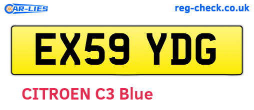 EX59YDG are the vehicle registration plates.