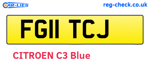 FG11TCJ are the vehicle registration plates.