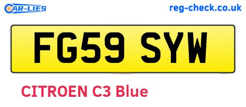 FG59SYW are the vehicle registration plates.