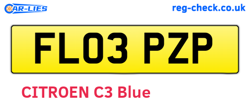 FL03PZP are the vehicle registration plates.