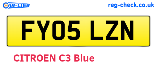 FY05LZN are the vehicle registration plates.