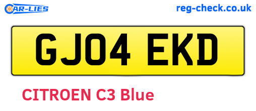 GJ04EKD are the vehicle registration plates.