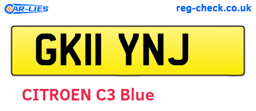 GK11YNJ are the vehicle registration plates.