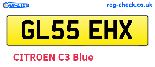 GL55EHX are the vehicle registration plates.