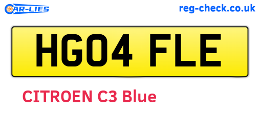 HG04FLE are the vehicle registration plates.