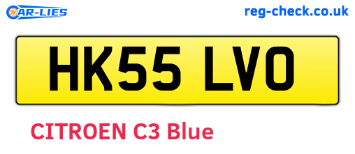 HK55LVO are the vehicle registration plates.
