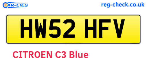 HW52HFV are the vehicle registration plates.
